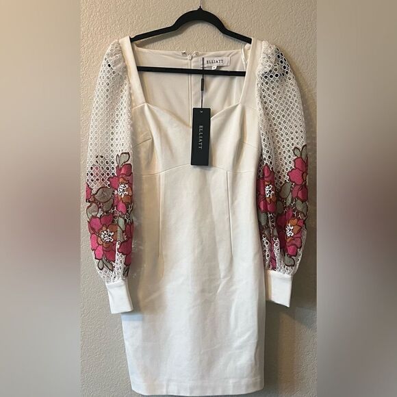 Elliatt Juke Embroidered Balloon Sleeve Mini Dress NWT Size Small - Picture 9 of 10